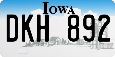 IA license plate DKH892