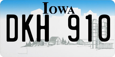 IA license plate DKH910