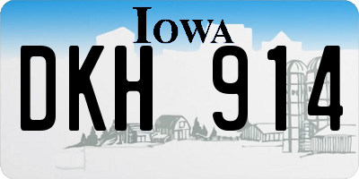 IA license plate DKH914