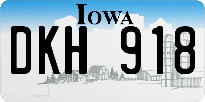 IA license plate DKH918
