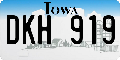 IA license plate DKH919