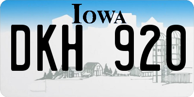 IA license plate DKH920