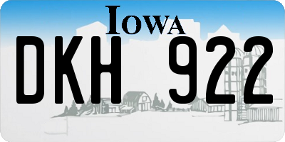 IA license plate DKH922