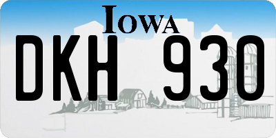 IA license plate DKH930