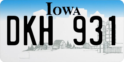 IA license plate DKH931