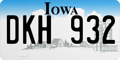 IA license plate DKH932