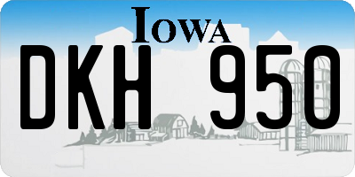 IA license plate DKH950
