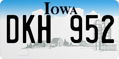 IA license plate DKH952
