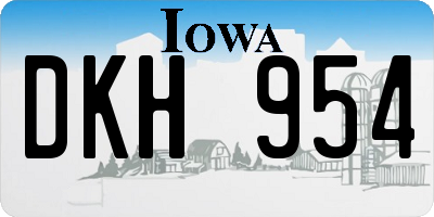 IA license plate DKH954