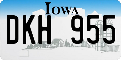 IA license plate DKH955