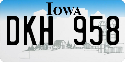 IA license plate DKH958