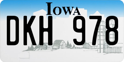 IA license plate DKH978