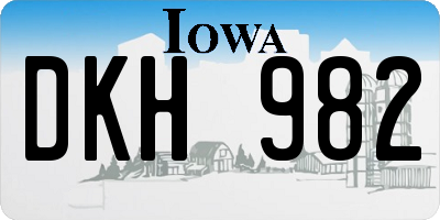 IA license plate DKH982