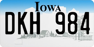 IA license plate DKH984