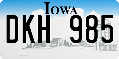 IA license plate DKH985