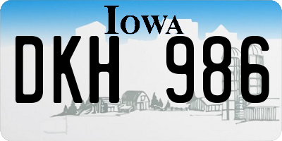 IA license plate DKH986