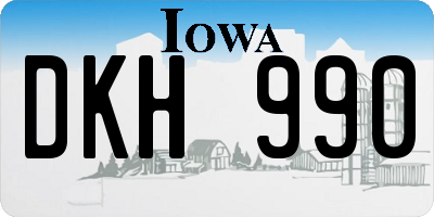 IA license plate DKH990