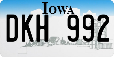 IA license plate DKH992