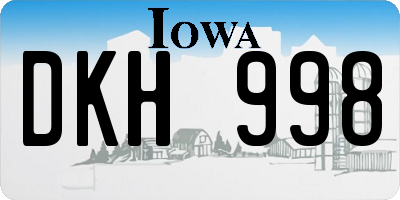 IA license plate DKH998