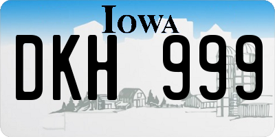 IA license plate DKH999