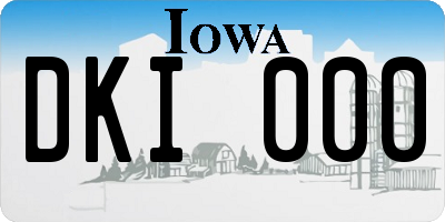 IA license plate DKI000