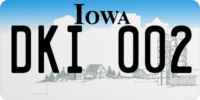 IA license plate DKI002
