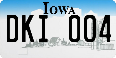 IA license plate DKI004