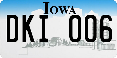 IA license plate DKI006