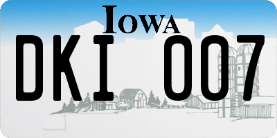 IA license plate DKI007