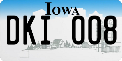 IA license plate DKI008