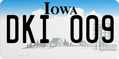 IA license plate DKI009