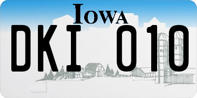 IA license plate DKI010