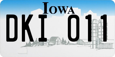IA license plate DKI011