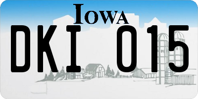 IA license plate DKI015