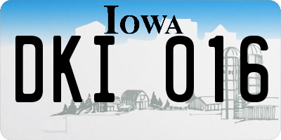IA license plate DKI016