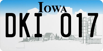 IA license plate DKI017