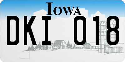 IA license plate DKI018