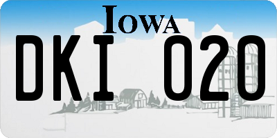 IA license plate DKI020