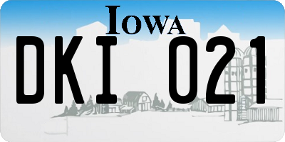 IA license plate DKI021