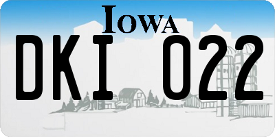 IA license plate DKI022