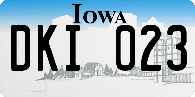IA license plate DKI023