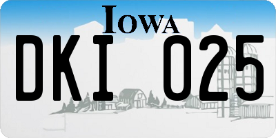 IA license plate DKI025