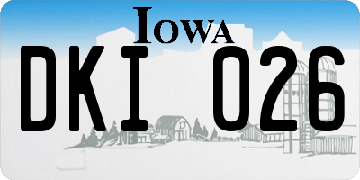 IA license plate DKI026