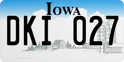 IA license plate DKI027