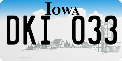 IA license plate DKI033