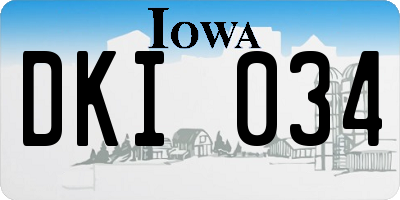 IA license plate DKI034