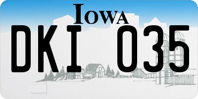 IA license plate DKI035