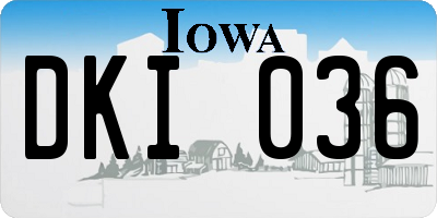 IA license plate DKI036