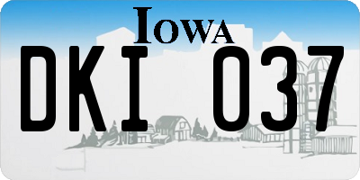 IA license plate DKI037