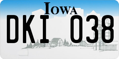 IA license plate DKI038